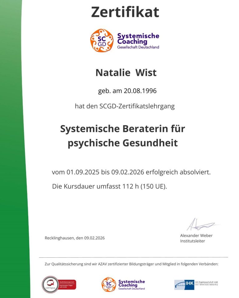 Umriss eines Kopfes mit einer Herzform im Gehirnbereich.